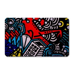 Multicolored Doodle Art Street Art Magnet (rectangular) by Salman4z