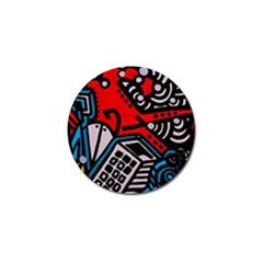 Multicolored Doodle Art Street Art Golf Ball Marker by Salman4z