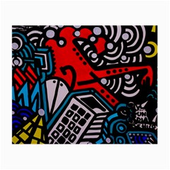 Multicolored Doodle Art Street Art Small Glasses Cloth (2 Sides) by Salman4z