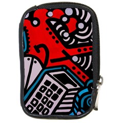 Multicolored Doodle Art Street Art Compact Camera Leather Case by Salman4z