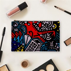 Multicolored Doodle Art Street Art Cosmetic Bag (medium) by Salman4z