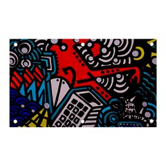 Multicolored Doodle Art Street Art Banner And Sign 5  X 3  by Salman4z