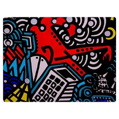 Multicolored Doodle Art Street Art Two Sides Premium Plush Fleece Blanket (extra Small) by Salman4z