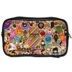 Multicolored Doodle Art Wallpaper Toiletries Bag (two Sides) by Salman4z