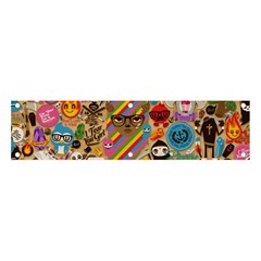 Multicolored Doodle Art Wallpaper Banner And Sign 4  X 1  by Salman4z