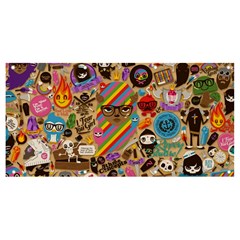 Multicolored Doodle Art Wallpaper Banner And Sign 8  X 4  by Salman4z