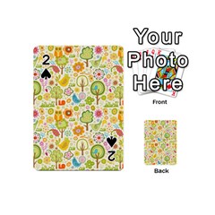 Nature Doodle Art Trees Birds Owl Children Pattern Multi Colored Playing Cards 54 Designs (mini) by Salman4z