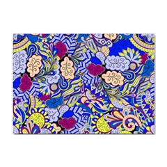 Blue Yellow Background Pattern Vector Texture Paisley Sticker A4 (10 Pack) by Salman4z