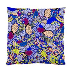 Blue Yellow Background Pattern Vector Texture Paisley Standard Cushion Case (two Sides) by Salman4z