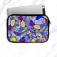 Blue Yellow Background Pattern Vector Texture Paisley Apple Ipad Mini Zipper Cases by Salman4z