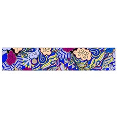 Blue Yellow Background Pattern Vector Texture Paisley Small Premium Plush Fleece Scarf by Salman4z