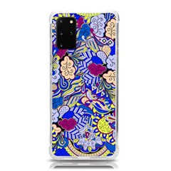 Blue Yellow Background Pattern Vector Texture Paisley Samsung Galaxy S20plus 6 7 Inch Tpu Uv Case by Salman4z