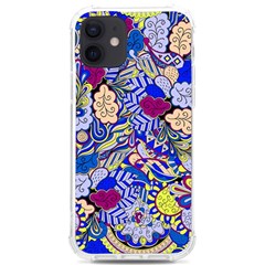 Blue Yellow Background Pattern Vector Texture Paisley Iphone 12/12 Pro Tpu Uv Print Case by Salman4z