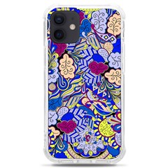 Blue Yellow Background Pattern Vector Texture Paisley Iphone 12 Mini Tpu Uv Print Case	 by Salman4z