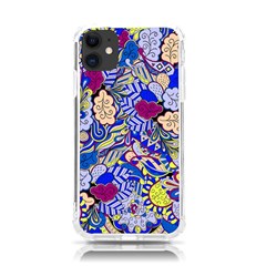 Blue Yellow Background Pattern Vector Texture Paisley Iphone 11 Tpu Uv Print Case by Salman4z