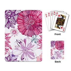 Red And Pink Flowers Vector Art Asters Patterns Backgrounds Playing Cards Single Design (rectangle) by Salman4z