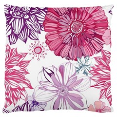 Red And Pink Flowers Vector Art Asters Patterns Backgrounds Large Cushion Case (two Sides) by Salman4z