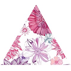 Red And Pink Flowers Vector Art Asters Patterns Backgrounds Wooden Puzzle Triangle by Salman4z