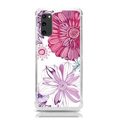 Red And Pink Flowers Vector Art Asters Patterns Backgrounds Samsung Galaxy S20 6 2 Inch Tpu Uv Case by Salman4z