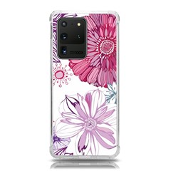 Red And Pink Flowers Vector Art Asters Patterns Backgrounds Samsung Galaxy S20 Ultra 6 9 Inch Tpu Uv Case by Salman4z