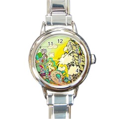 Doodle Wallpaper Artistic Surreal Round Italian Charm Watch by Salman4z