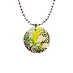 Doodle Wallpaper Artistic Surreal 1  Button Necklace by Salman4z