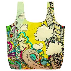 Doodle Wallpaper Artistic Surreal Full Print Recycle Bag (xl) by Salman4z