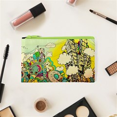 Doodle Wallpaper Artistic Surreal Cosmetic Bag (xs) by Salman4z