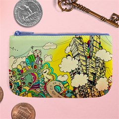 Doodle Wallpaper Artistic Surreal Large Coin Purse by Salman4z