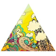 Doodle Wallpaper Artistic Surreal Wooden Puzzle Triangle by Salman4z