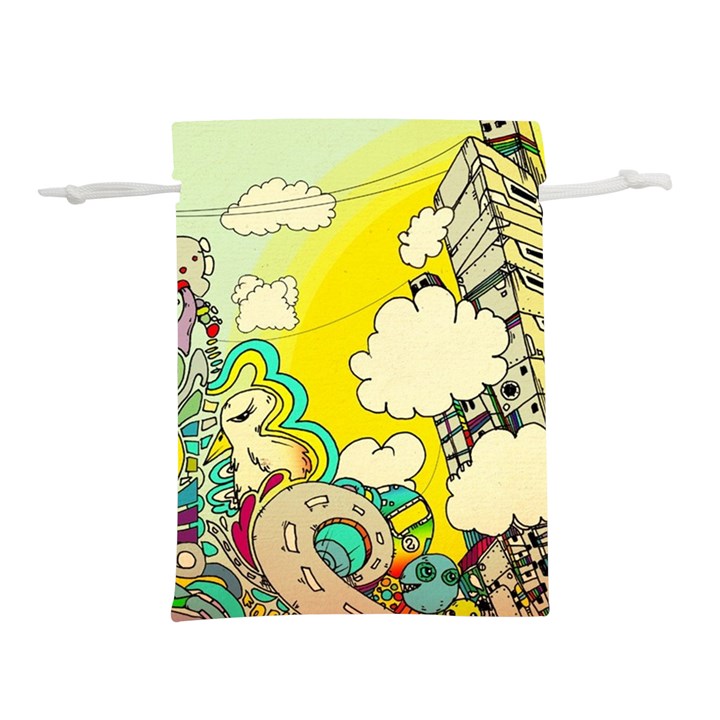 Doodle Wallpaper Artistic Surreal Lightweight Drawstring Pouch (S)