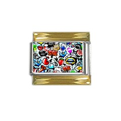 Graffiti Art Cartoon Comic Gold Trim Italian Charm (9mm) by Salman4z