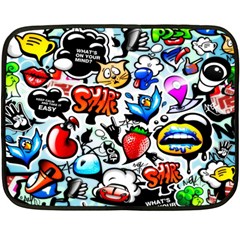 Graffiti Art Cartoon Comic Two Sides Fleece Blanket (mini) by Salman4z