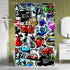 Graffiti Art Cartoon Comic Shower Curtain 48  X 72  (small)  by Salman4z