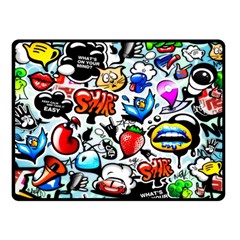 Graffiti Art Cartoon Comic Two Sides Fleece Blanket (small) by Salman4z