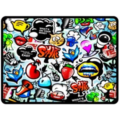 Graffiti Art Cartoon Comic Two Sides Fleece Blanket (large) by Salman4z