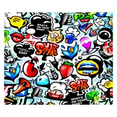 Graffiti Art Cartoon Comic Two Sides Premium Plush Fleece Blanket (small) by Salman4z