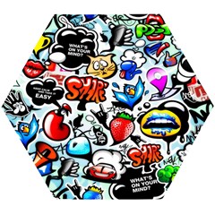 Graffiti Art Cartoon Comic Wooden Puzzle Hexagon by Salman4z