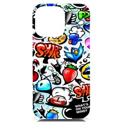 Graffiti Art Cartoon Comic Iphone 14 Pro Max Black Uv Print Case by Salman4z