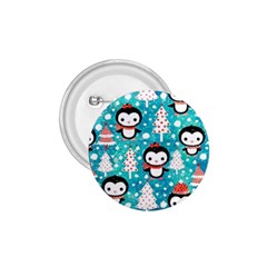 Blue Penguin Pattern Christmas 1 75  Buttons by Salman4z