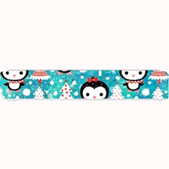 Blue Penguin Pattern Christmas Small Bar Mat