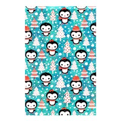 Blue Penguin Pattern Christmas Shower Curtain 48  X 72  (small) 