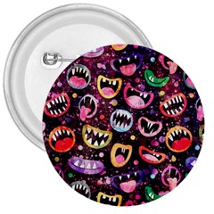 Funny Monster Mouths 3  Buttons by Salman4z