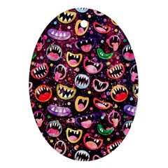 Funny Monster Mouths Ornament (oval)