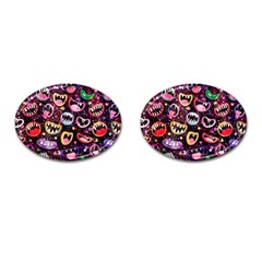 Funny Monster Mouths Cufflinks (oval) by Salman4z