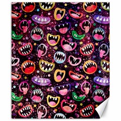 Funny Monster Mouths Canvas 8  X 10 