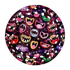 Funny Monster Mouths Round Filigree Ornament (two Sides) by Salman4z