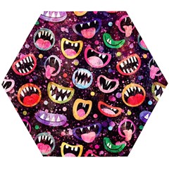 Funny Monster Mouths Wooden Puzzle Hexagon by Salman4z