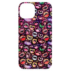 Funny Monster Mouths Iphone 14 Black Uv Print Case by Salman4z