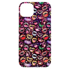 Funny Monster Mouths Iphone 14 Plus Black Uv Print Case by Salman4z